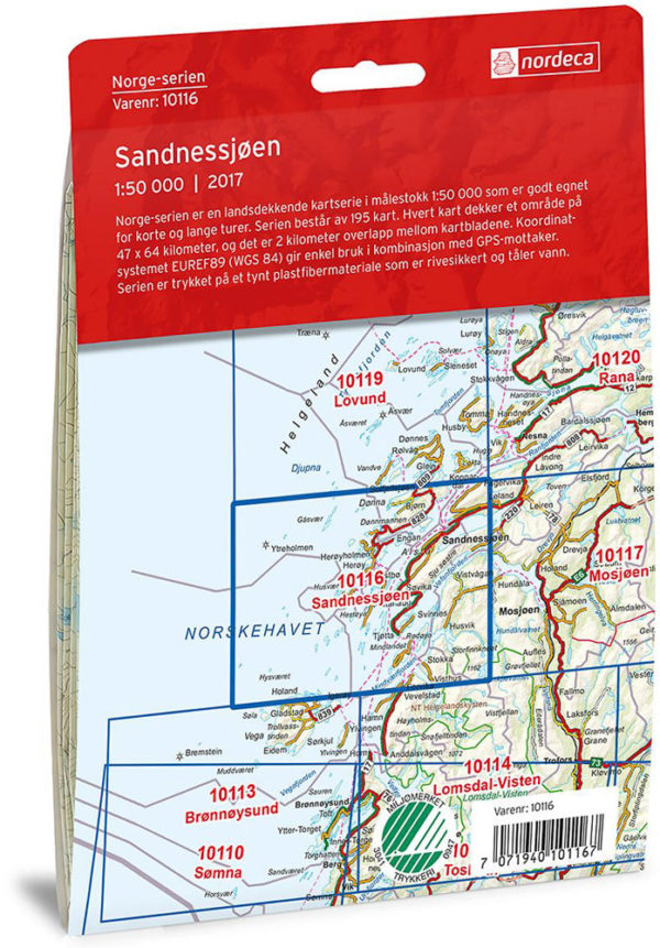 Sandnessjøen 1:50 000 - Kart 10116 i Norges-serien