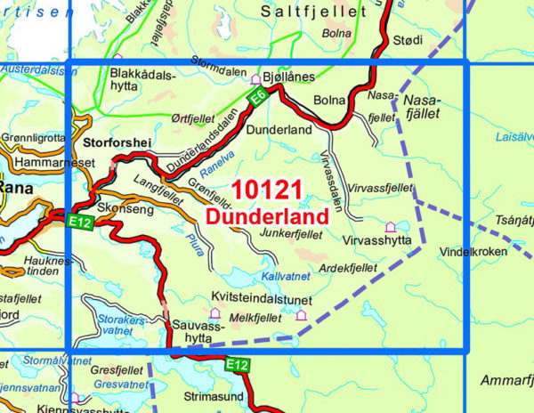 Dunderland 1:50 000 - Kart 10121 i Norges-serien