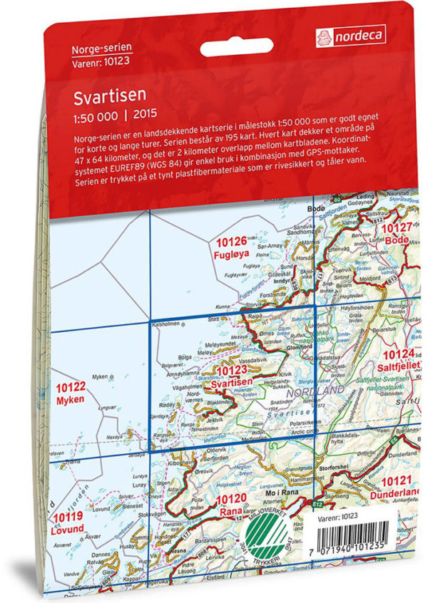Svartisen 1:50 000 - Kart 10123 i Norges-serien