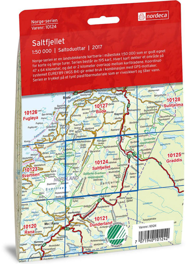 Saltfjellet 1:50 000 - Kart 10124 i Norges-serien
