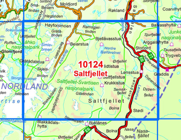 Saltfjellet 1:50 000 - Kart 10124 i Norges-serien