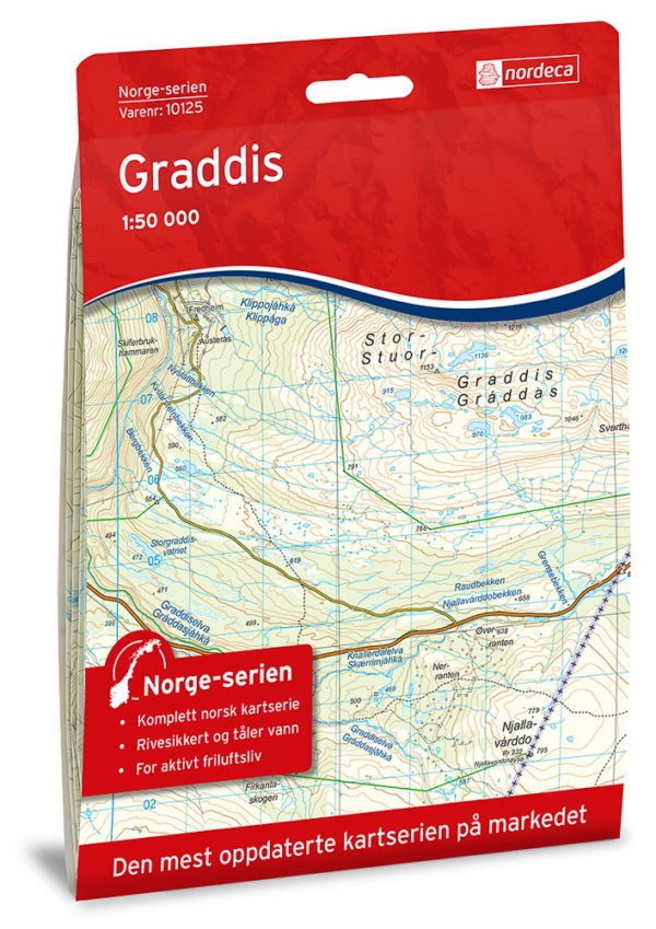 Graddis 1:50 000 - Kart 10125 i Norges-serien