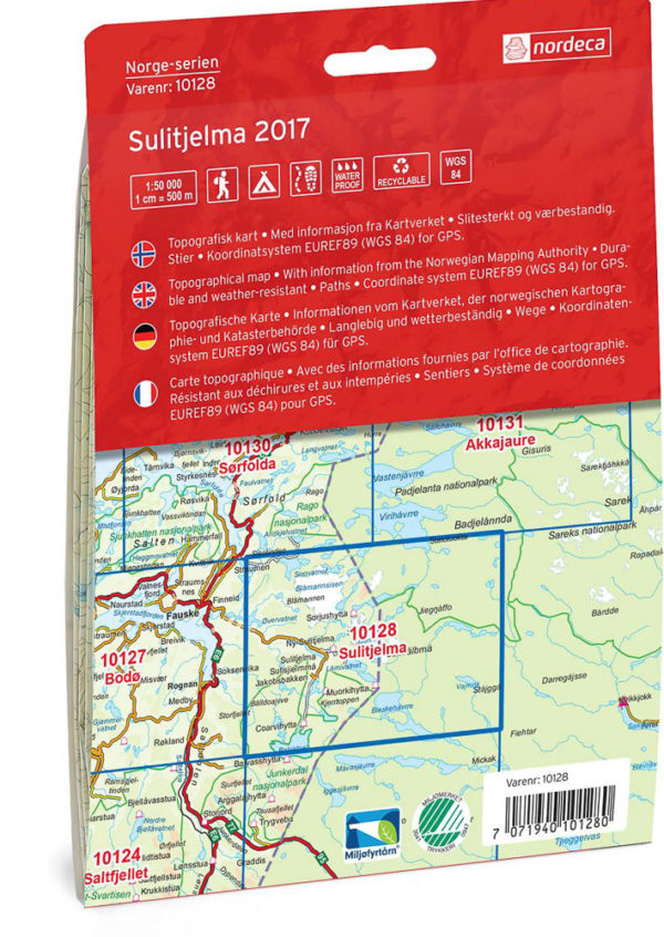 Sulitjelma 1:50 000 - Kart 10128 i Norges-serien
