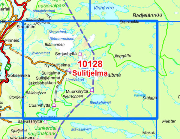 Sulitjelma 1:50 000 - Kart 10128 i Norges-serien