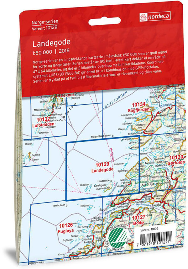 Landegode 1:50 000 - Kart 10129 i Norges-serien