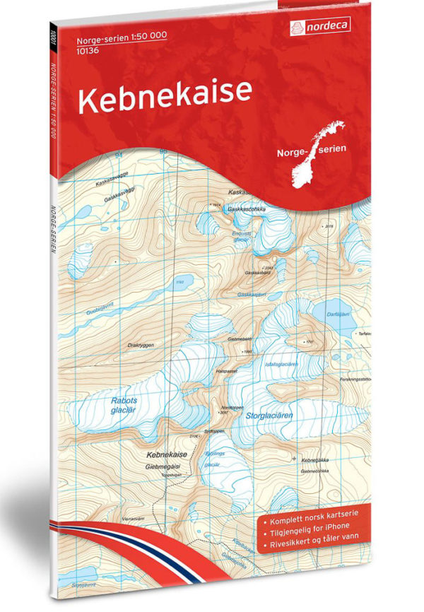 Kebnekaise 1:50 000 - Kart 10136 i Norges-serien