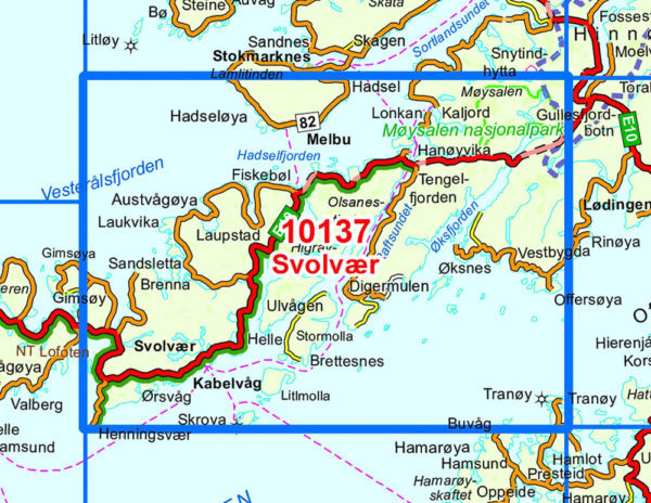 Svolvær 1:50 000 - Kart 10137 i Norges-serien