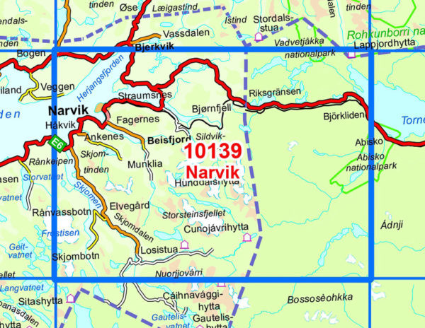 Narvik 1:50 000 - Kart 10139 i Norges-serien