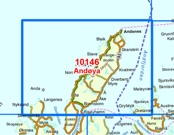 Andøya 1:50 000 - Kart 10146 i Norges-serien