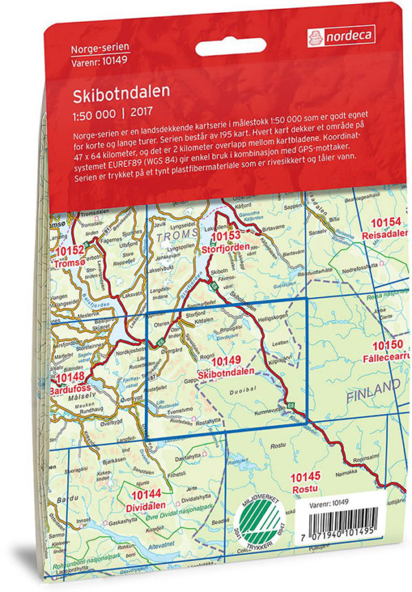 Skibotndalen 1:50 000 - Kart 10149 i Norges-serien