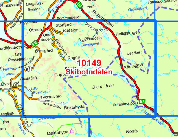 Skibotndalen 1:50 000 - Kart 10149 i Norges-serien