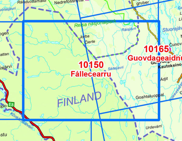 Fallecearru 1:50 000 - Kart 10150 i Norges-serien