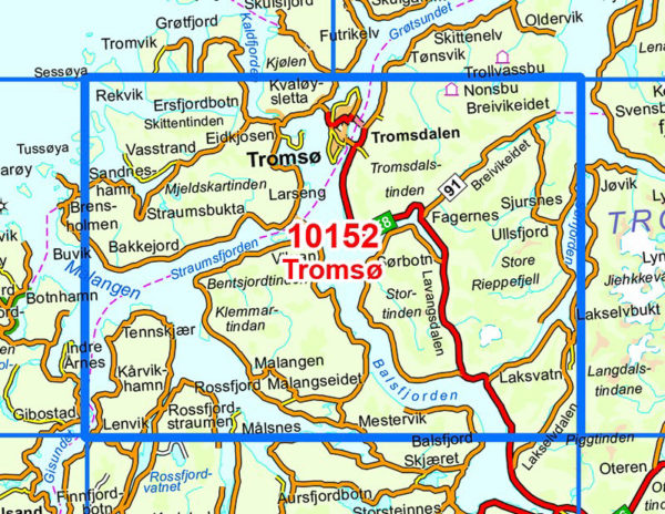 Tromsø 1:50 000 - Kart 10152 i Norges-serien
