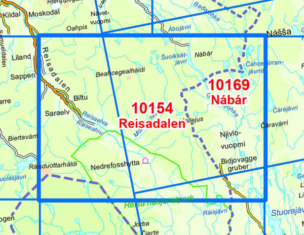 Reisadalen 1:50 000 - Kart 10154 i Norges-serien