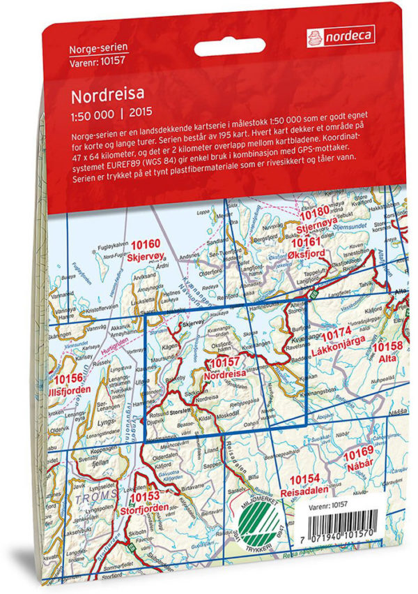 Nordreisa 1:50 000 - Kart 10157 i Norges-serien