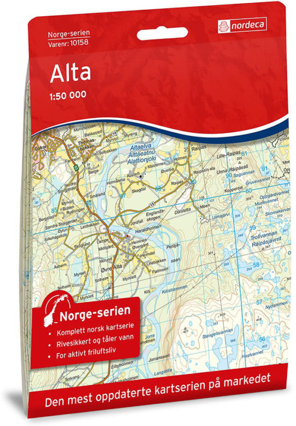 Alta 1:50 000 - Kart 10158 i Norges-serien