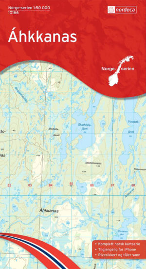 Ahkkanas 1:50 000 - Kart 10166 i Norges-serien