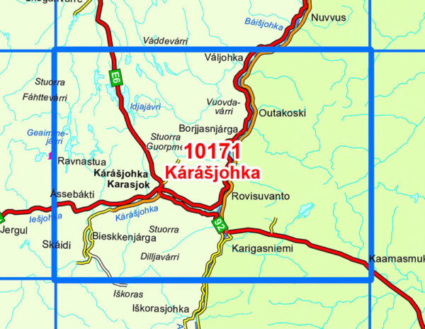 Karasjohka 1:50 000 - Kart 10171 i Norges-serien