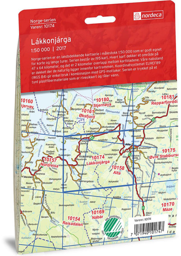 Lakkonjarga 1:50 000 - Kart 10174 i Norges-serien