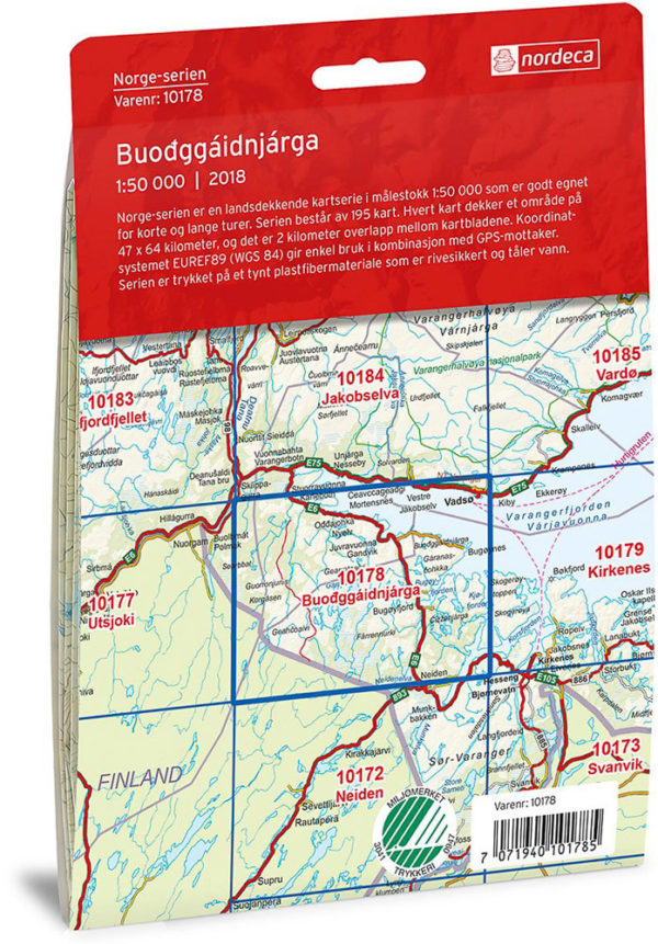 Buodggaidnjarga 1:50 000 - Kart 10178 i Norges-serien