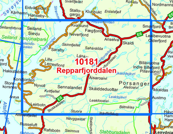 Repparfjorden 1:50 000 - Kart 10181 i Norges-serien