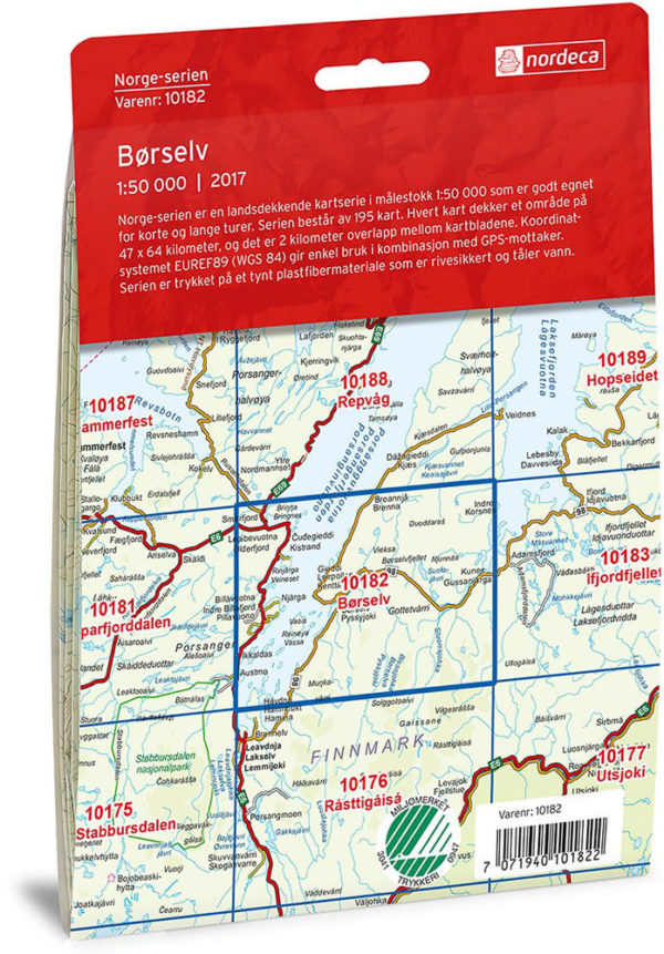 Børselv 1:50 000 - Kart 10182 i Norges-serien