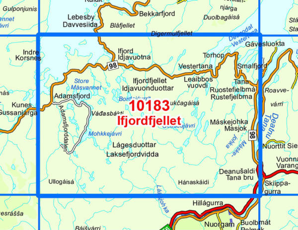 Ifjordfjellet 1:50 000 - Kart 10183 i Norges-serien