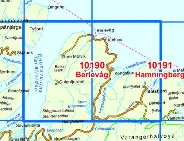 Berlevåg 1:50 000 - Kart 10190 i Norges-serien