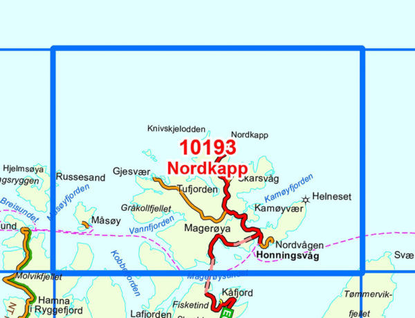 Nordkapp 1:50 000 - Kart 10193 i Norges-serien