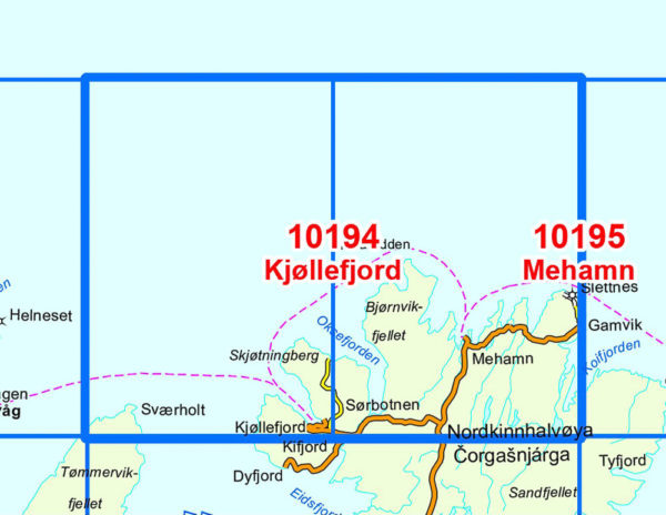 Kjøllefjord 1:50 000 - Kart 10194 i Norges-serien