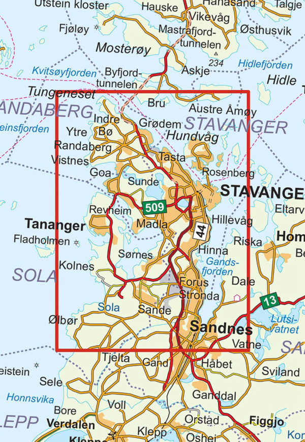 Stavanger og Nord-Jæren - Turkart - Lnr 2762