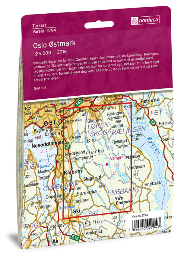 Oslo Østmark 1:25 000 - Turkart - Lnr 2794