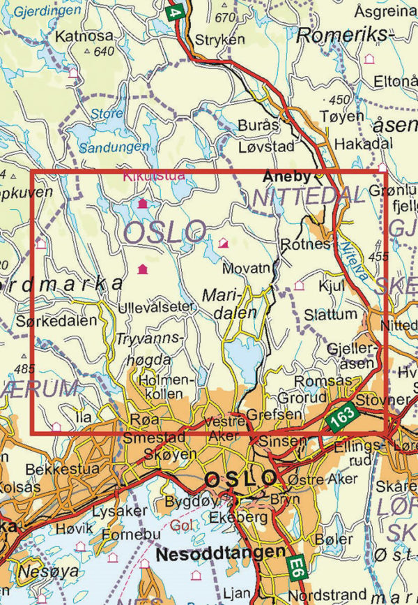 Oslo Nordmark sør 1:25 000 - Turkart - Lnr 2826