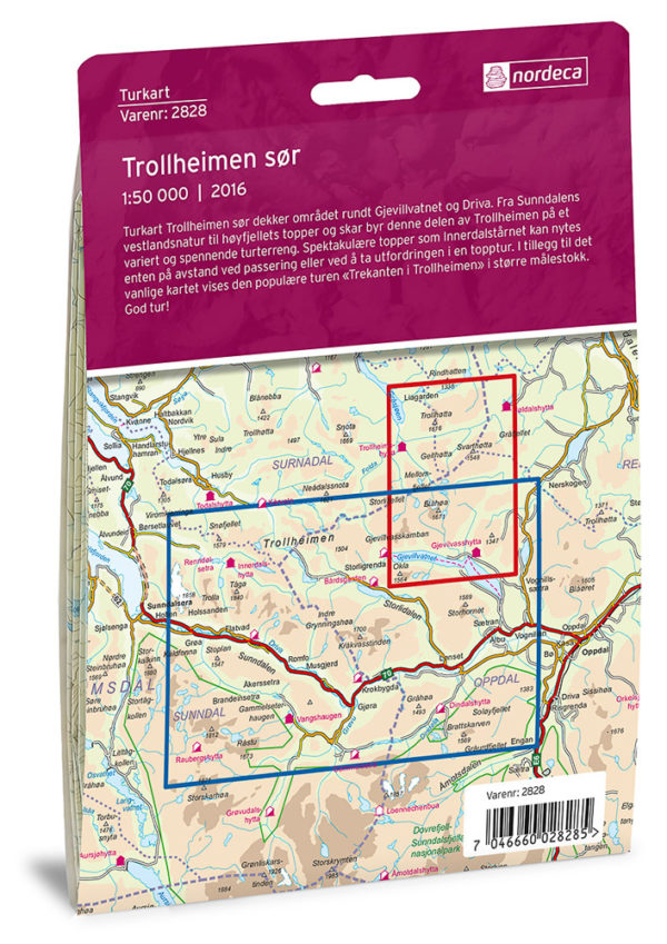 Trollheimen Sør 1:50 000 - Turkart - Lnr 2828