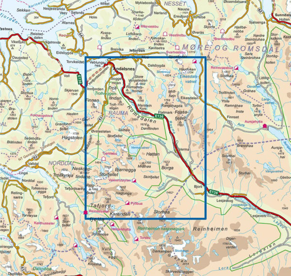 Romsdalsfjella Sør - Turkart - Lnr 2822