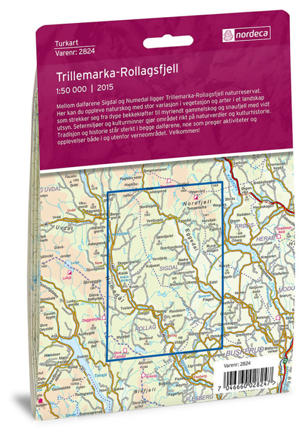 Trillemarka-Rollagsfjell - Turkart - Lnr 2824