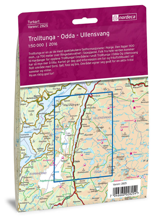 Trolltunga, Odda - Ullensvang - Turkart - Lnr 2825