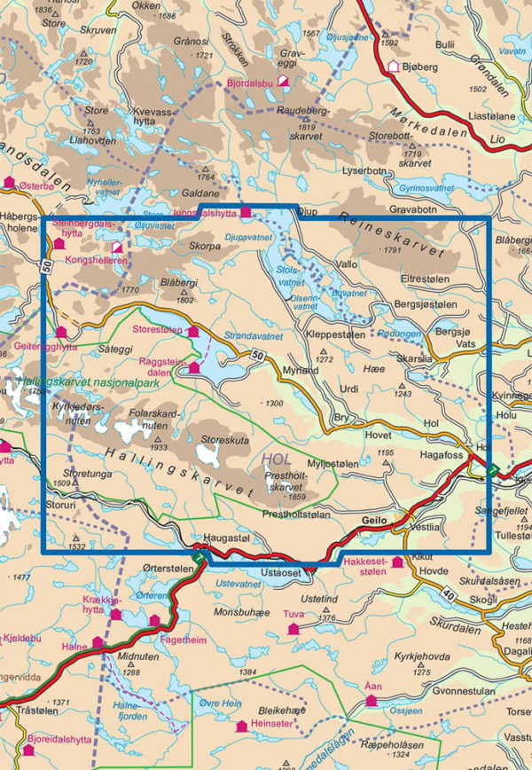 Hallingskarvet - Turkart - Lnr 2517