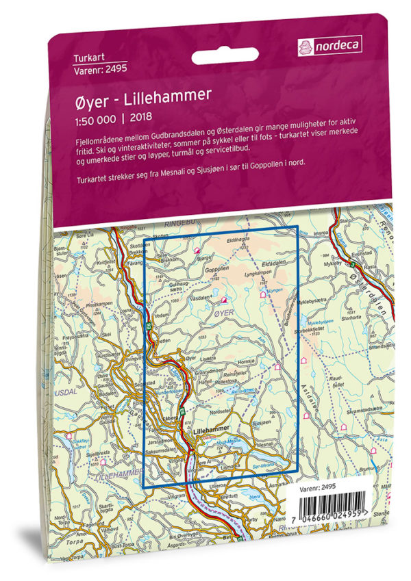 Øyer-Lillehammer - Turkart - Lnr 2495