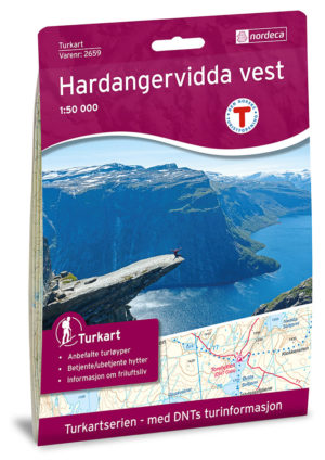 Hardangervidda vest. Odda, Litlos, Hårteigen og Kinsarvik - Turkart - Lnr 2659 1:50 000