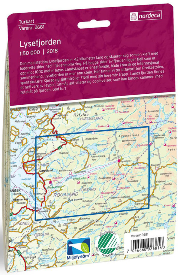 Lysefjorden - Turkart - Lnr 2681