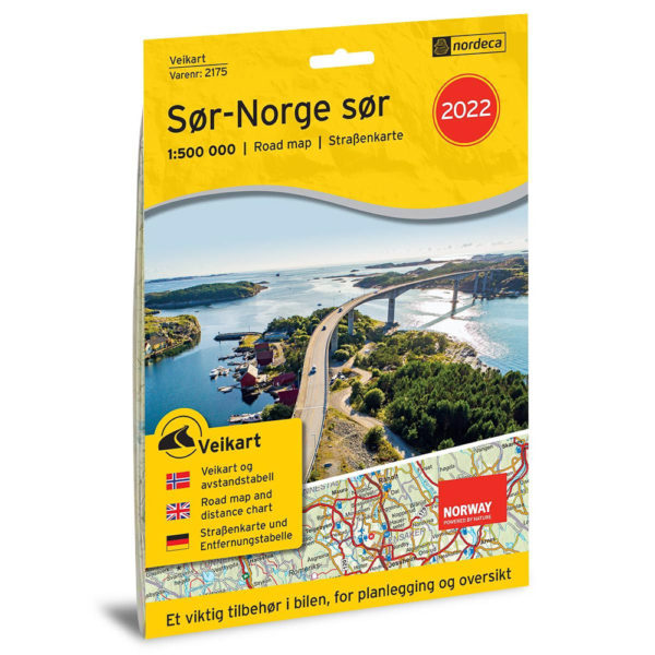Veikart Sør-Norge Sør - Veikart Norge - Lnr 2175