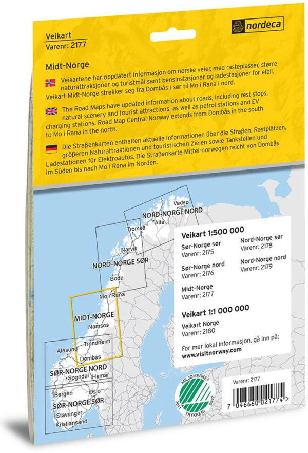 Veikart Midt-Norge - Veikart Norge - Lnr 2177