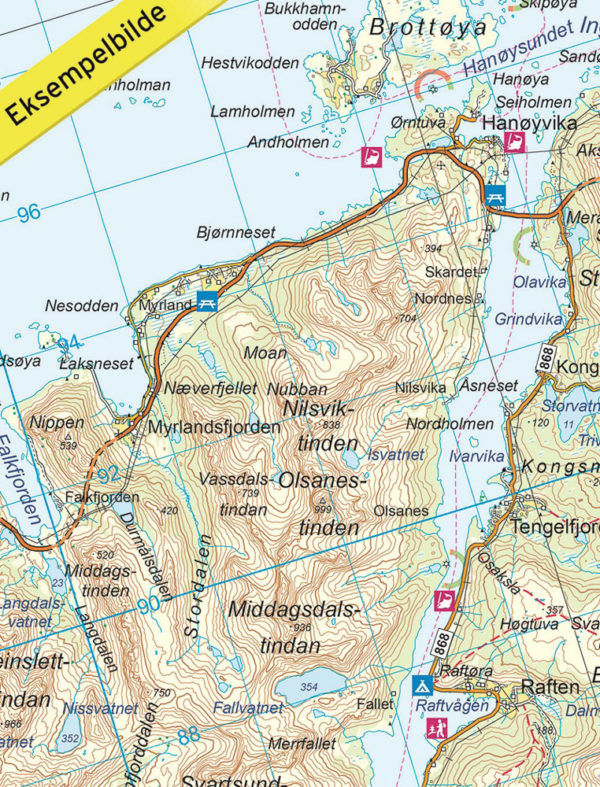 Vesterålen-Hinnøya sør - Turkart - Lnr 2811