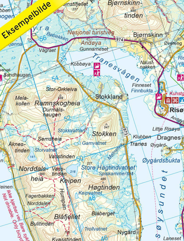 Vesterålen-Hinnøya nord - Turkart - Lnr 2812