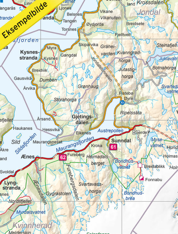 Opplevelsesguide Sørvestlandet - 1:250 000, Lnr 6003