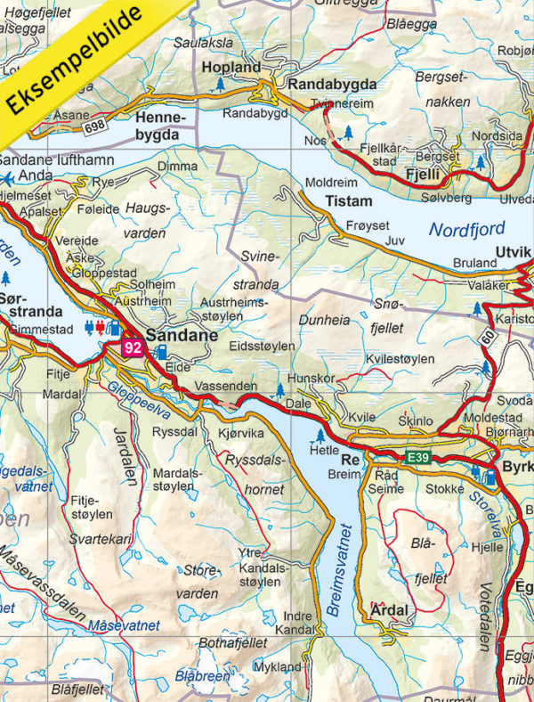 Opplevelsesguide Vestlandet - 1:250 000, Lnr 6004