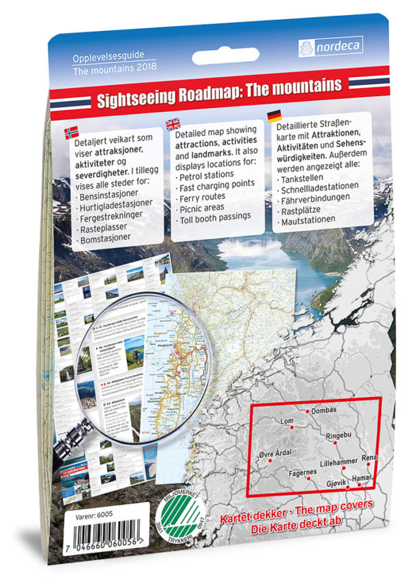 Opplevelsesguide Gudbrandsdalen - 1:250 000, Lnr 6005