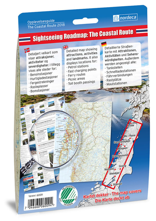 Opplevelsesguide The Coastal Route - Kystriksvegen - 1:250 000, Lnr 6009