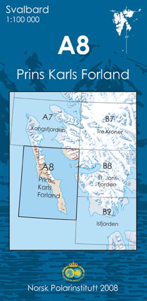 A8 Prins Karls Forland 1:100 000 - Svalbardkart - Lnr 8804